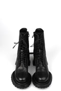 Leather boots, Black