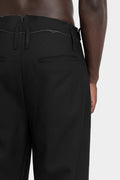 Frayed pleats pants