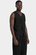 Embroidered wool waistcoat