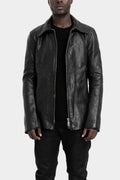 Buffalo leather zip jacket, Black