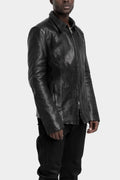 Buffalo leather zip jacket, Black