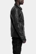 Buffalo leather zip jacket, Black