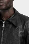 Buffalo leather zip jacket, Black
