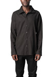 Heavy lyocell twill high collar shirt