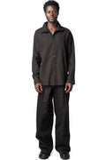 Heavy lyocell twill high collar shirt