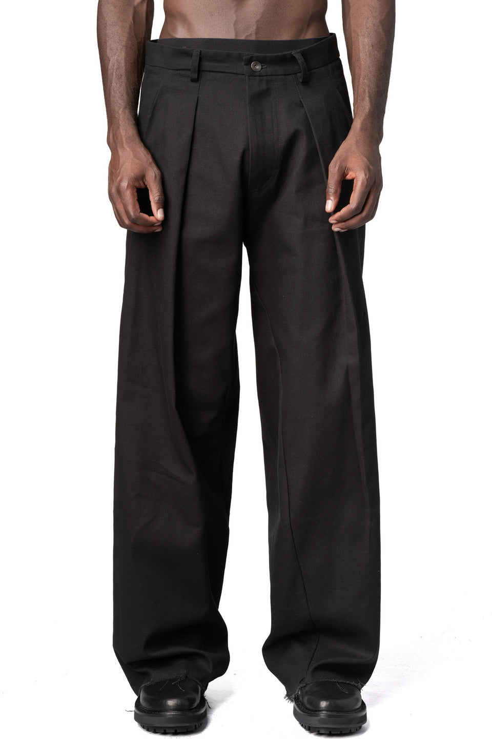 Cotton canvas fold pants