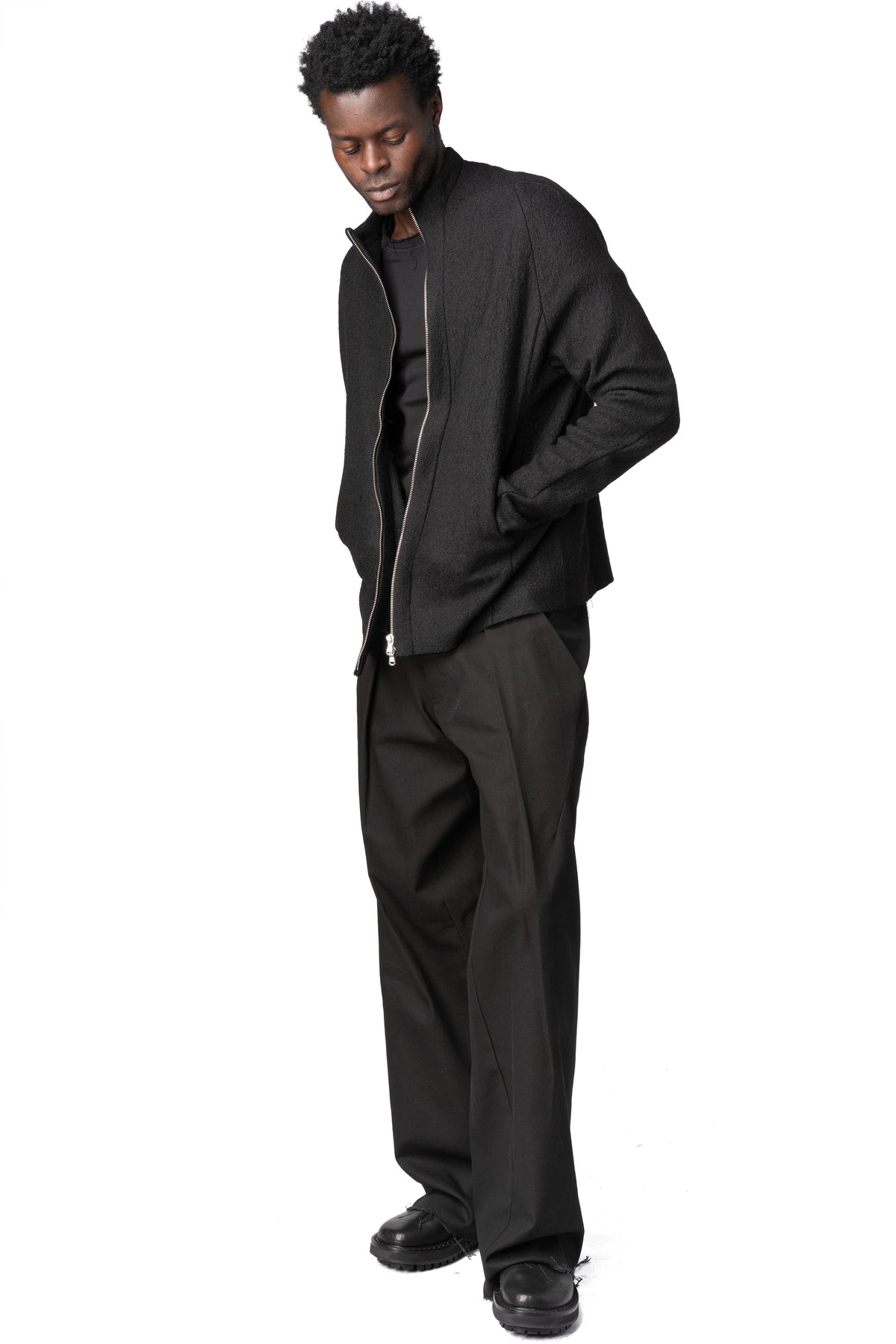 LEB Leon Emanuel Blanck | AW26 - Wool crepe zip sweater, K03-ZS-WC