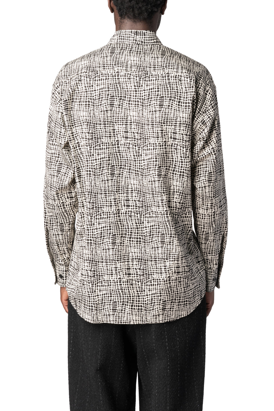 Graphic print cotton shirt, Black