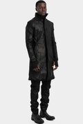 Wool cashmere brush stroke treated coat