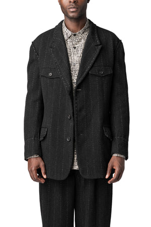 Y's Yohji Yamamoto | AW26 - Hand stitch flap pocket wool tweed jacket, MW-J17-106