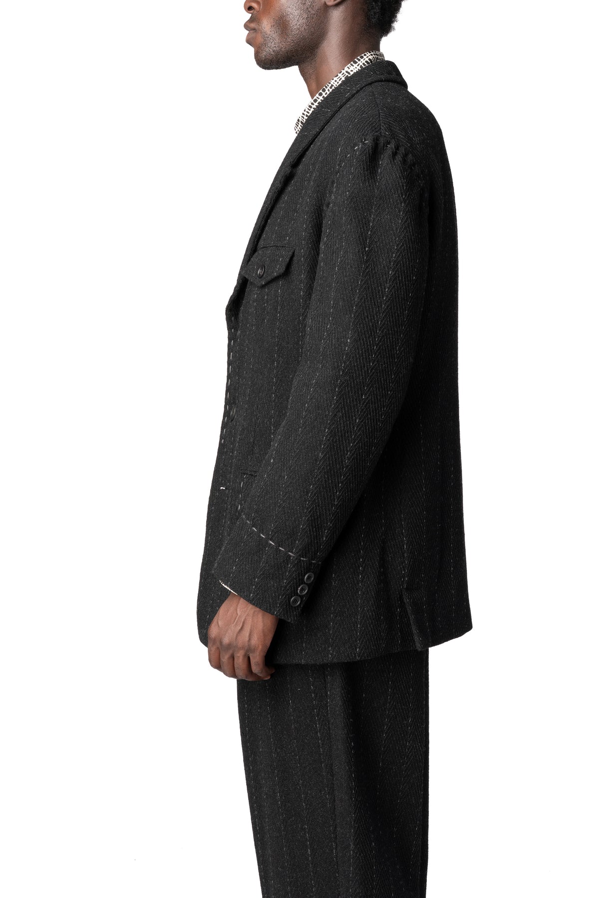 Y's Yohji Yamamoto | AW26 - Hand stitch flap pocket wool tweed jacket, MW-J17-106