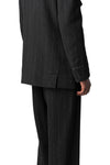 Hand stitch flap pocket wool tweed jacket, Black