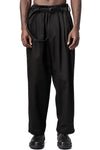 Side tape cotton pants, Black