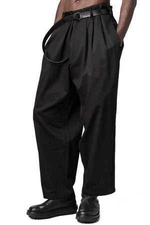 Y's Yohji Yamamoto | AW26 - Side tape cotton pants, Black MA-P01-002