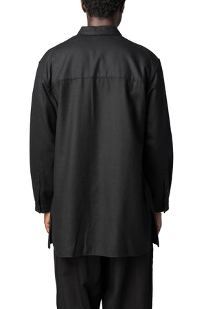 Y's Yohji Yamamoto | AW26 - Chest panel wool blouse shirt, Black MW-B16-110
