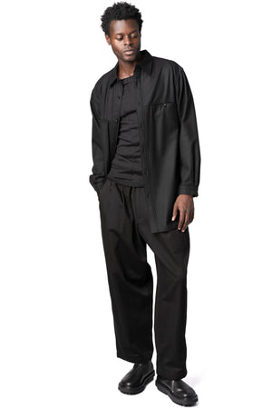 Y's Yohji Yamamoto | AW26 - Side tape cotton pants, Black MA-P01-002