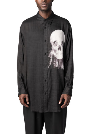 Y's Yohji Yamamoto | AW26 - Printed cellulose PT shirt, Black MW-B18-202