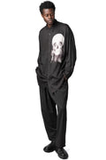 Printed cellulose PT shirt, Black