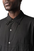 Double collar oversized big shirt, Black