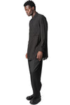 Double collar oversized big shirt, Black
