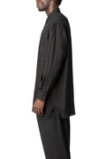 Double collar oversized big shirt, Black