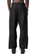 Baggy 5 pocket skewed wool linen pants