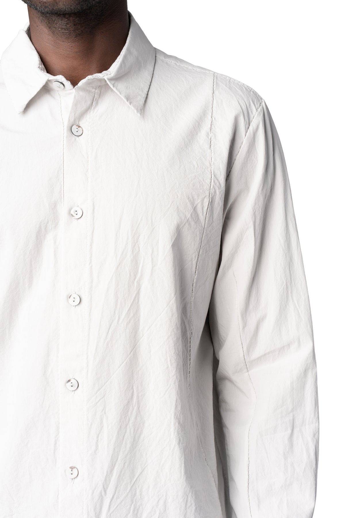 Forme D'Expression | AW26 - Slim sutured cotton shirt, Water US038