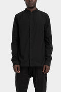 Raw cut collar cotton shirt, Black