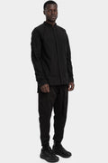 Raw cut collar cotton shirt, Black
