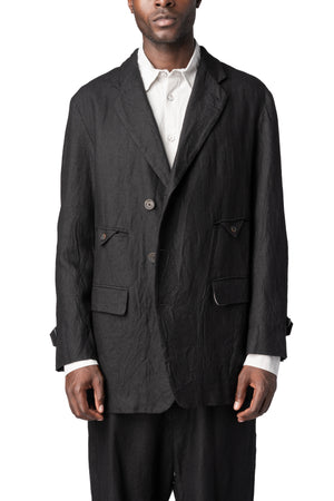 Forme D'Expression | AW26 - Semi double breasted wool linen car coat, HC021