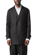 Semi double breasted wool linen car coat
