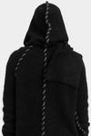 Wool knit hood scarf