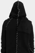 Wool knit hood scarf