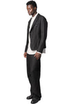 Cropped wool linen mess jacket