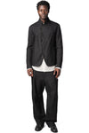 Cropped wool linen mess jacket