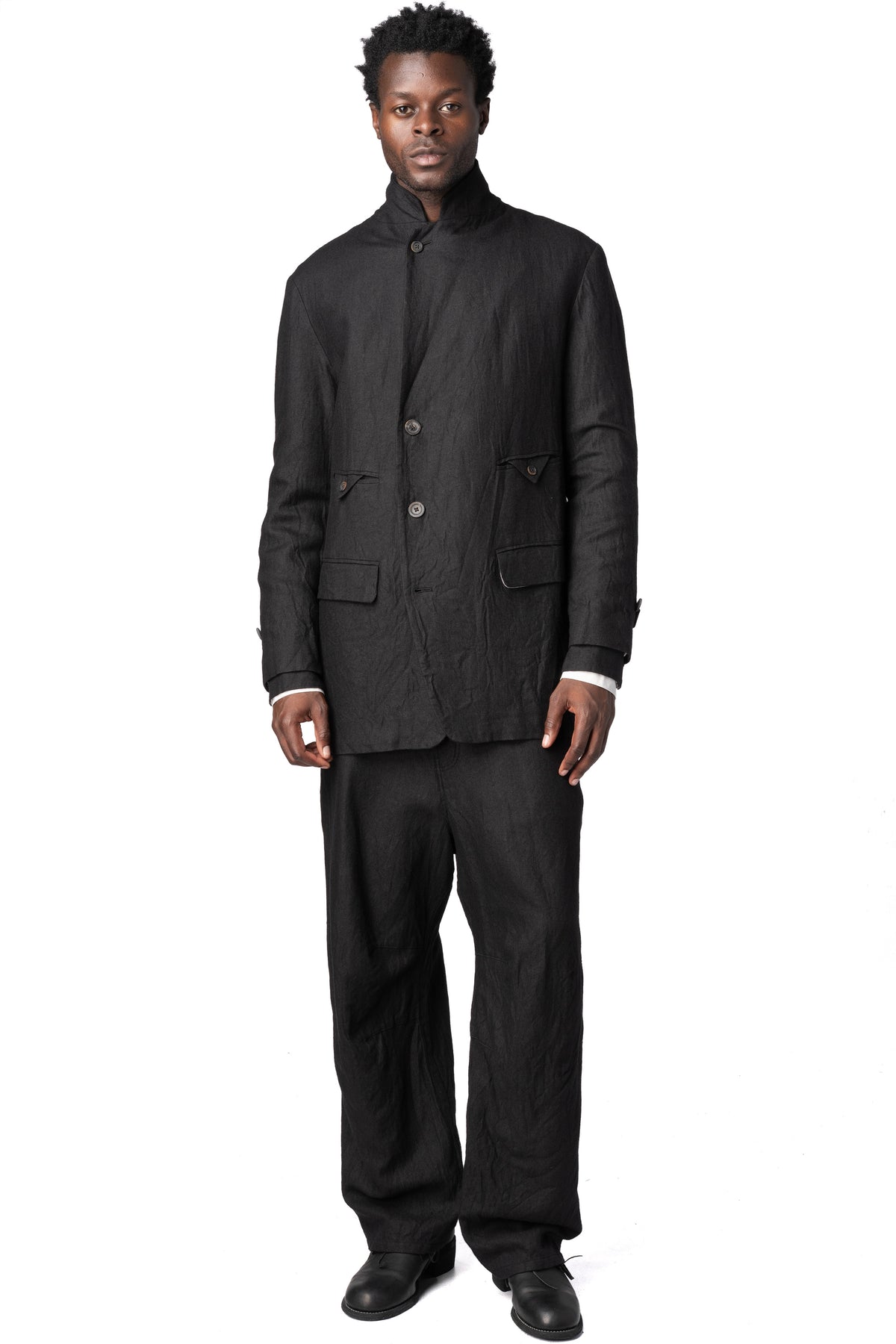 Forme D'Expression | AW26 - Semi double breasted wool linen car coat, HC021
