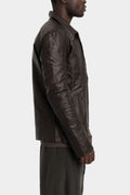 Buffalo leather zip jacket, Vintage Brown