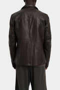 Buffalo leather zip jacket, Vintage Brown