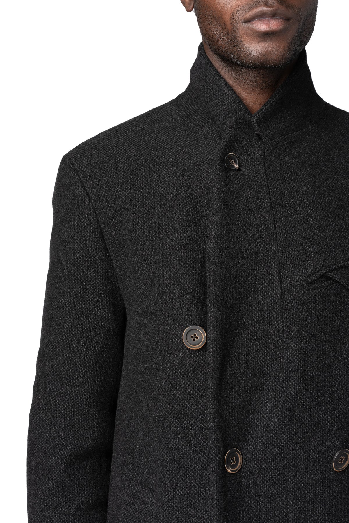 Forme D'Expression | AW26 - Double breasted wool cashmere chester coat, Anthracite UC031