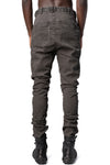 Stretch cotton dropped crotch pants, Brown Fade