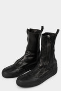Hidden zip high top leather sneakers
