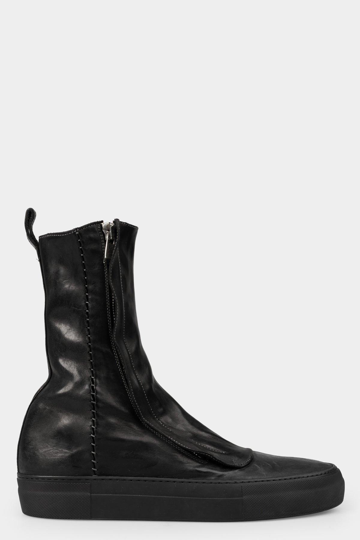 Hidden zip high top leather sneakers