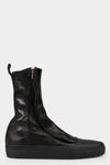 Hidden zip high top leather sneakers