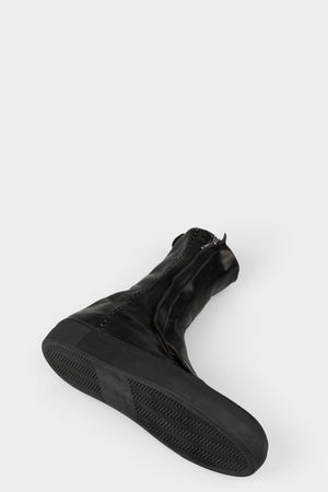 Hidden zip high top leather sneakers