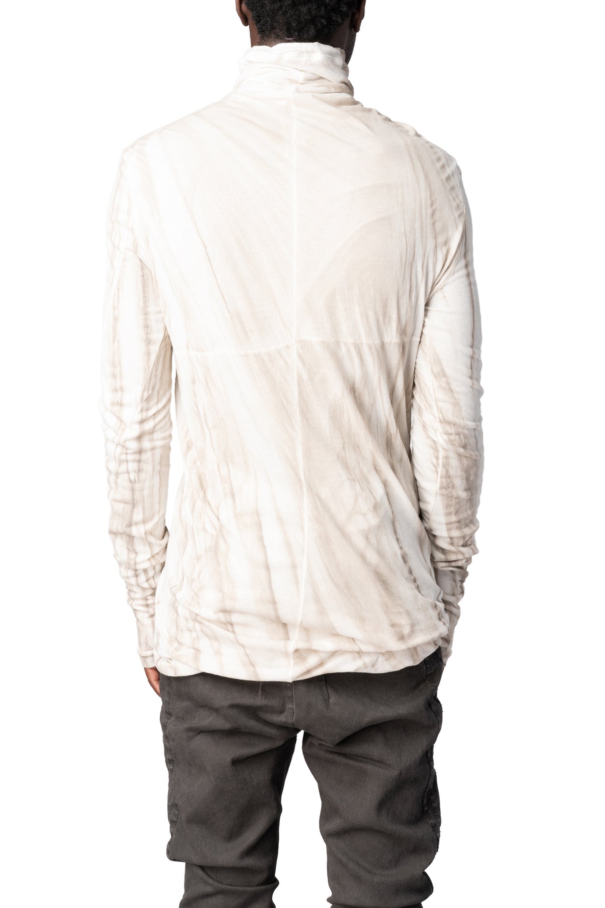 MD75 | AW26 - Double layer cotton roll neck long sleeve top, Perl Dissolve MD13161