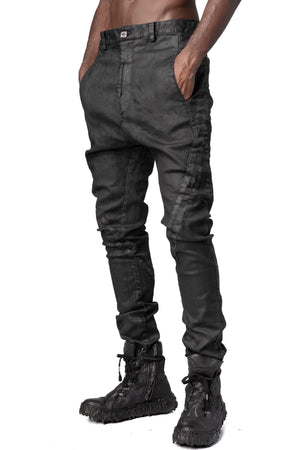 MD75 | AW26 - Stretch cotton dropped crotch pants, Black Leather MD13168