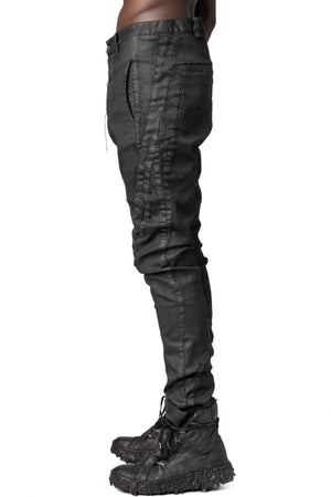 MD75 | AW26 - Stretch cotton dropped crotch pants, Black Leather MD13168