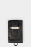 Folded leather wallet, Black