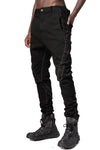 Stretch cotton dropped crotch pants, Black Basic