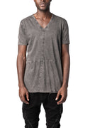 V neck cross seam cotton t-shirt, Antra Wash